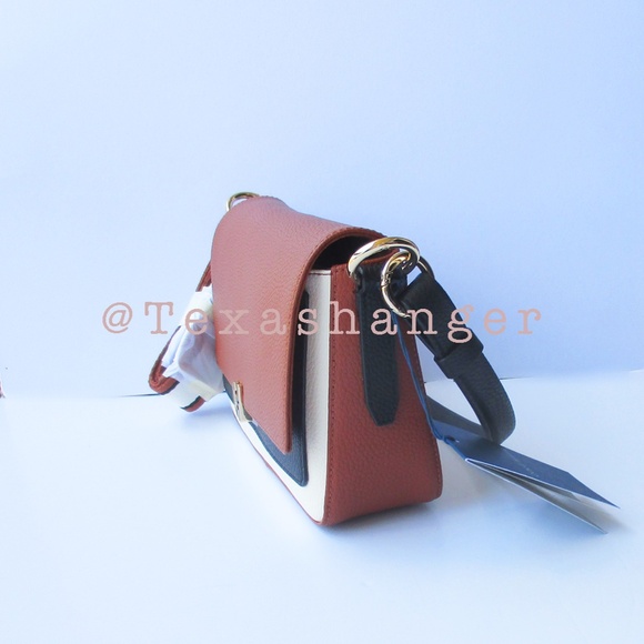 NWT Cole Haan Mini Leather Shoulder Bag Black/White/British Tan - Picture 11 of 16